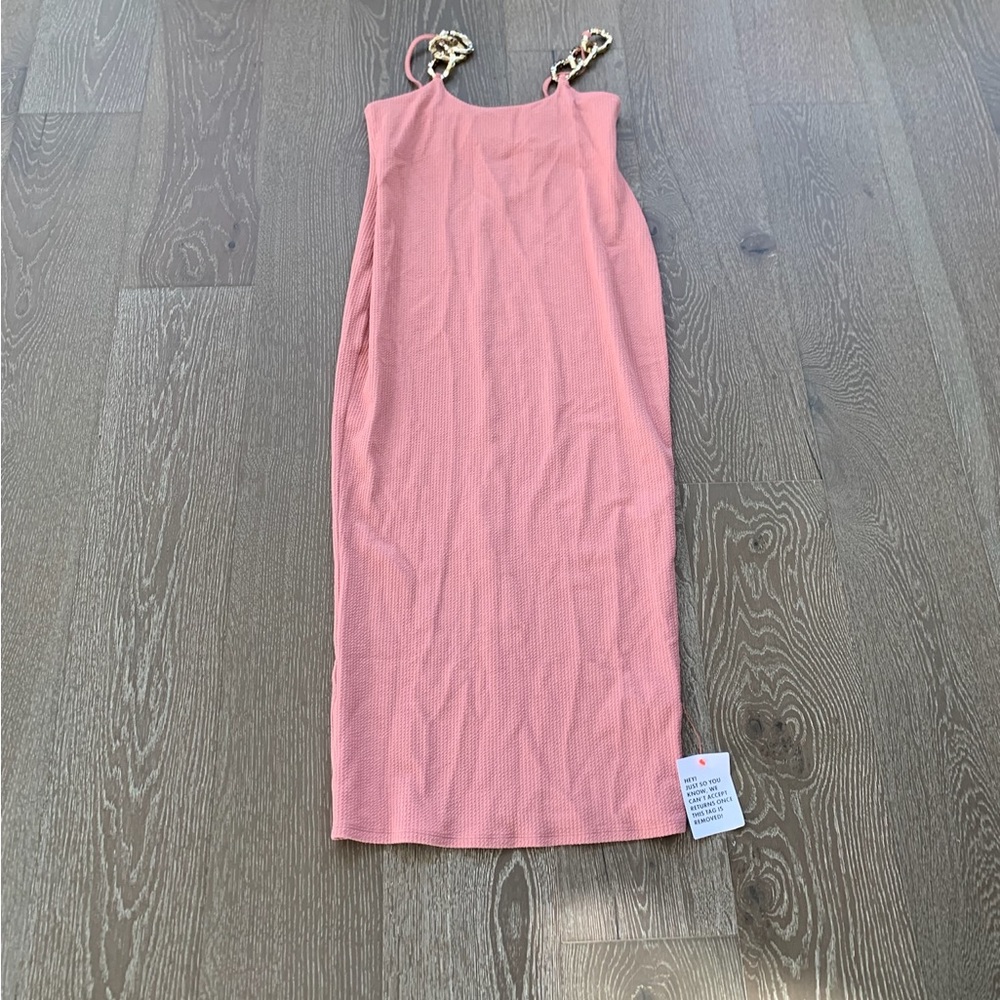 ASOS Design Maternity gold chain strap midi dress